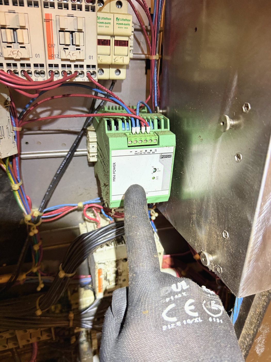 The low-voltage DC supply that feeds the control side of the oven