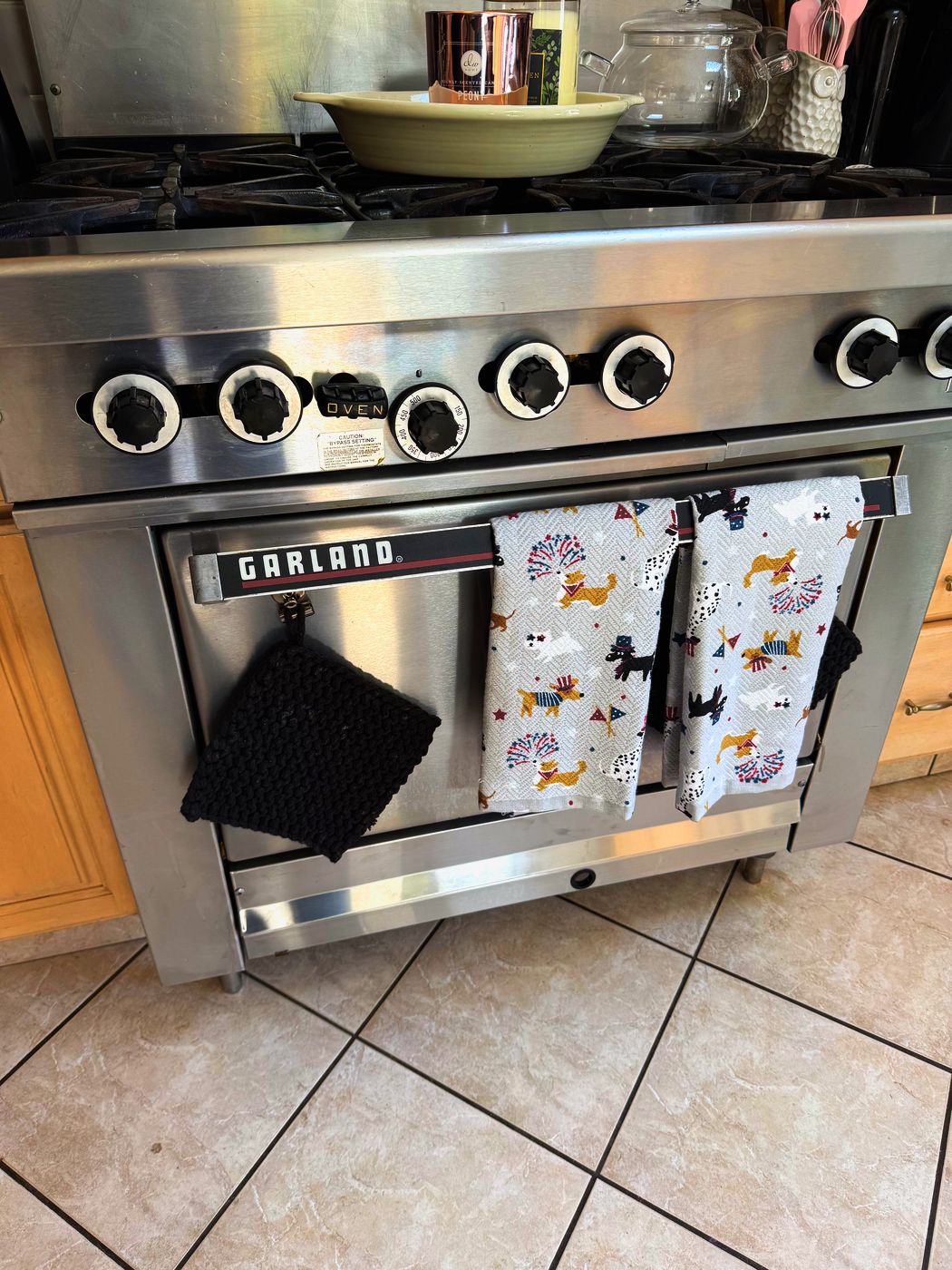 The Garland range this repair was done on — a commercial range living in a home kitchen