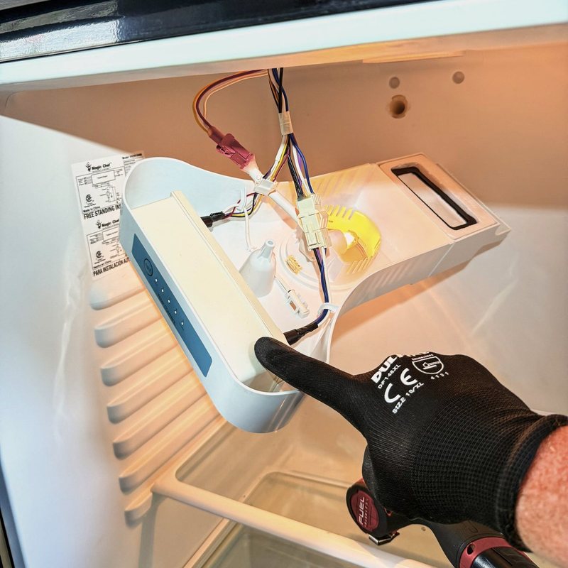 Refrigerator thermostat repair inside a fridge in Norwood, NJ